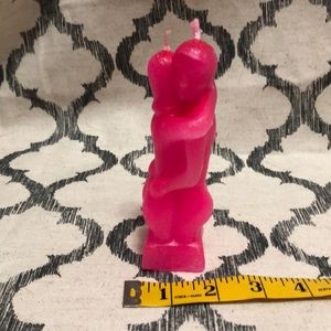 Pink decorative couple candle with 2 wicks